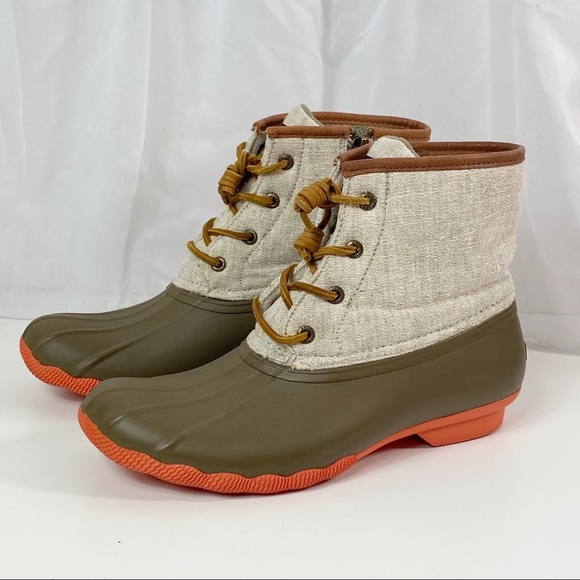 taupe sperry duck boots